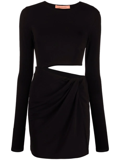 The Andamane Gia Cut Out Viscose Jersey Mini Dress In Black