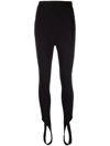 Attico Jamie High-waisted Stirrup Trousers In Black