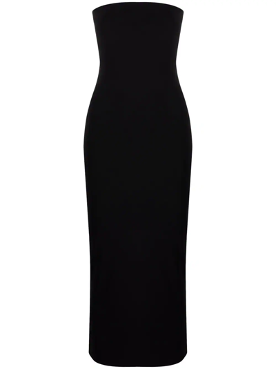 The Andamane Gisele Viscose Strapless Midi Dress In Black