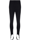 Wardrobe.nyc Stirrup Stretch Viscose Leggings In Black