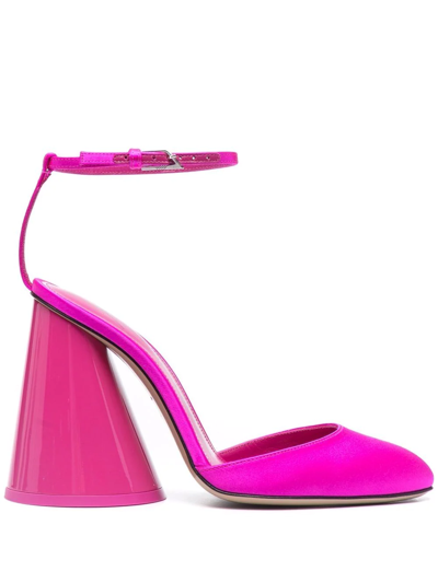 Attico Pink Satin Luz Slingback Heels