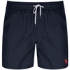 Polo Ralph Lauren Swim Trunks Logo Back Pocket Elastic Waistband In Navy