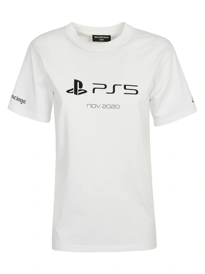 Balenciaga Ps5 T-shirt In White/black | ModeSens
