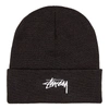 Stussy Embroidered-logo Ribbed Beanie In Black