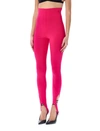 Attico Jamie Milano Knit Stirrup Pants In Fucsia