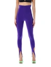 Attico High-waisted Stirrup Leggings In Violet
