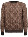 Original Vintage Style Wool Jumper In Brown