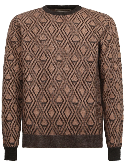 Original Vintage Style Wool Jumper In Brown