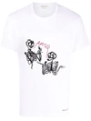 Alexander Mcqueen Skeleton Logo-print T-shirt In White