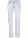 Saint Laurent Bleached Straight-leg Jeans In Purple