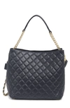Markese Quilted Leather Shoulder Bag In Blue