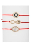 Eye Candy Los Angeles Luxe Collection Tina Red Bracelet 3-piece Set In Red