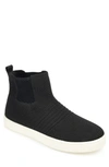 Journee Kody High Top Knit Slip-on Sneaker In Black