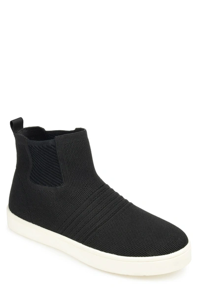 Journee Kody High Top Knit Slip-on Sneaker In Black