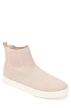 Journee Kody High Top Knit Slip-on Sneaker In Tan
