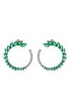 Eye Candy Los Angeles Gold-tone Daniella Crystal Earrings In Green