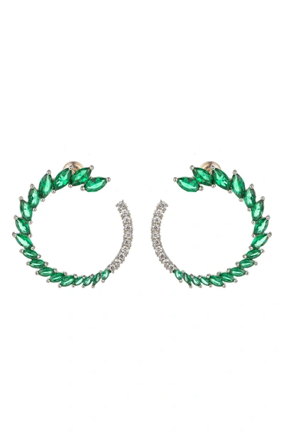 Eye Candy Los Angeles Gold-tone Daniella Crystal Earrings In Green