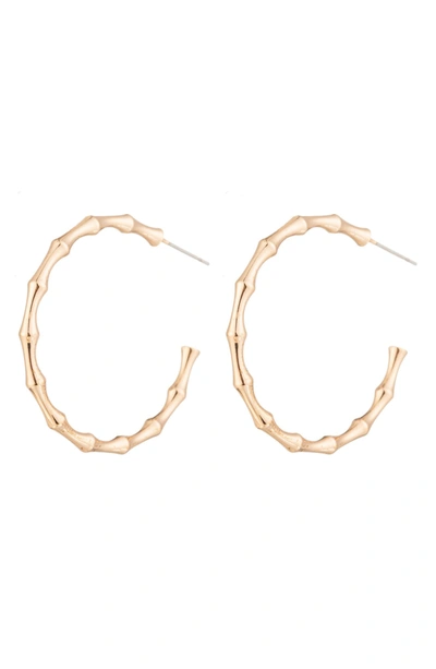 Eye Candy Los Angeles 24k Gold Plated Lana Bamboo Textured Hoop Earrings