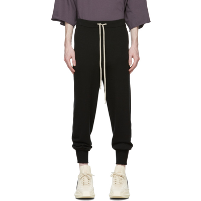 Rick Owens Black Track Lounge Pants In 09 Black