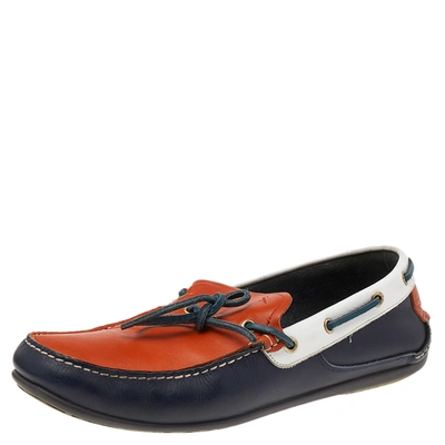 Pre-owned Ferragamo Multicolor Leather Slip On Loafers Size 43