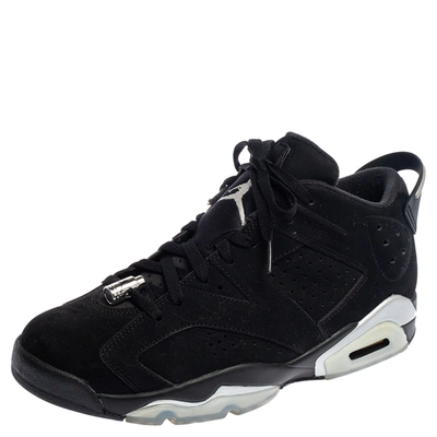 Pre-owned Air Jordans Air Jordan Black Suede Chrome Jordan 6 Retro Low Sneakers Size 42.5