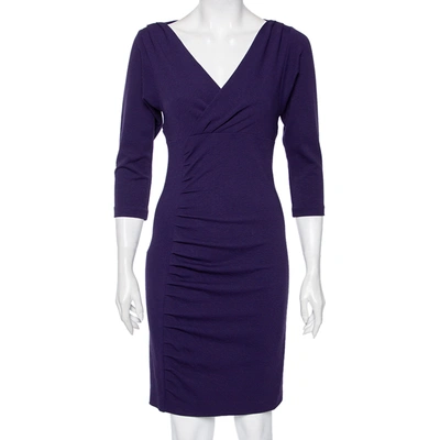 Pre-owned Diane Von Furstenberg Purple Knit Basuto Short Dress S
