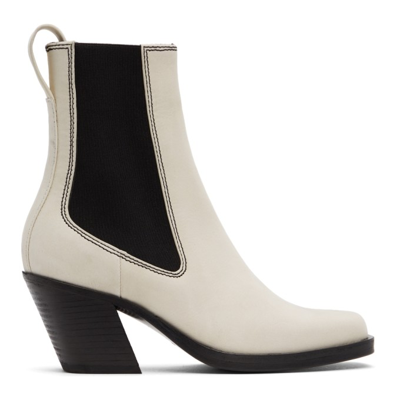 Rag & Bone Axis Leather Booties In Antique White