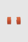 Cos Ribbed Hoop Earrings In Orange