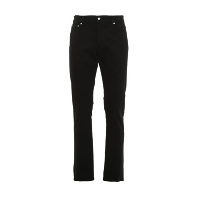 Alexander Mcqueen Black Denim Jeans With Graffiti Print In Negro