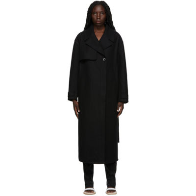 Jacquemus Black Sabe Trench Coat In 990 Black