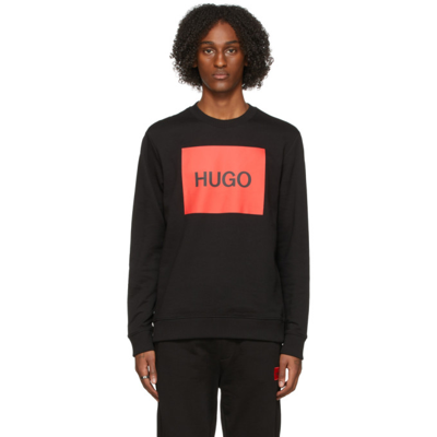 Hugo Logo-print Cotton-jersey Sweatshirt In Black