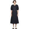 Staud Black Vincent Midi Dress In Black/black