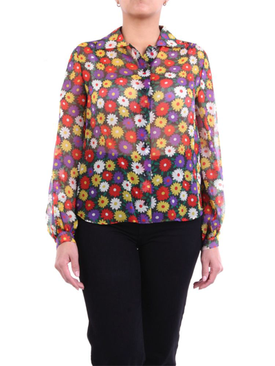 【SAINT LAURENT】Floral Blouse Saint Laurent Retro Flower Blouse In Silk Muslin In Multicolore