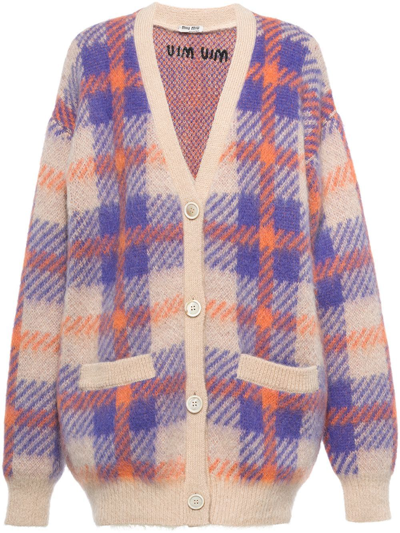 Miu Miu Multicolour Long Cardigan Pullover In Multicolor