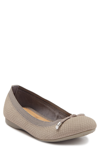 Me Too Kayla Lizard Embossed Leather Ballet Flat In Wet Cement Textured Snake