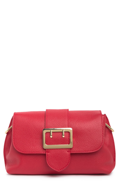 Markese Leather Baguette Crossbody Bag In Red