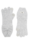 Ugg Bow Wool Blend Tech Glove In Grey Heather