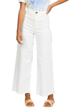 Billabong Free Fall Stretch Cotton Crop Wide Leg Pants In Salt Crystal