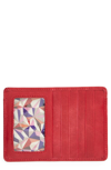 Hobo Euro Slide Leather Credit Card Case In Garnet