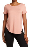 Halogen Shirttail Hem T-shirt In Pink Dawn