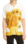 Topman Vincent Van Gogh Sunflower Shirt Print In Ecru-multi In White Multi