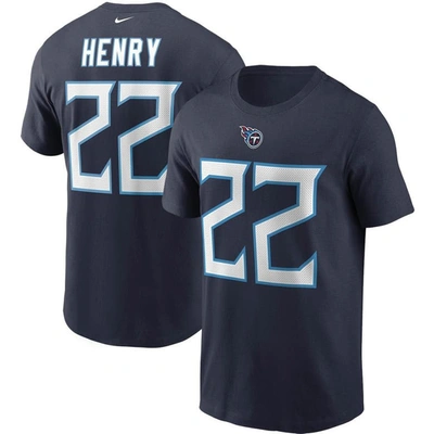 Nike Men's Derrick Henry Navy Tennessee Titans Name And Number T-shirt