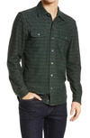 The Normal Brand Textured Knit Long Sleeve Button-up Shirt In Dark Forest