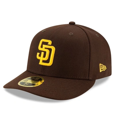 NEW ERA NEW ERA BROWN SAN DIEGO PADRES AUTHENTIC COLLECTION ON-FIELD LOW PROFILE 59FIFTY FITTED HAT,70538425