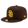 NEW ERA NEW ERA BROWN SAN DIEGO PADRES AUTHENTIC COLLECTION ON-FIELD 59FIFTY FITTED HAT,70538424
