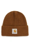 Carhartt Anglistic Wool & Cotton Cuff Beanie In Speckled Tawny