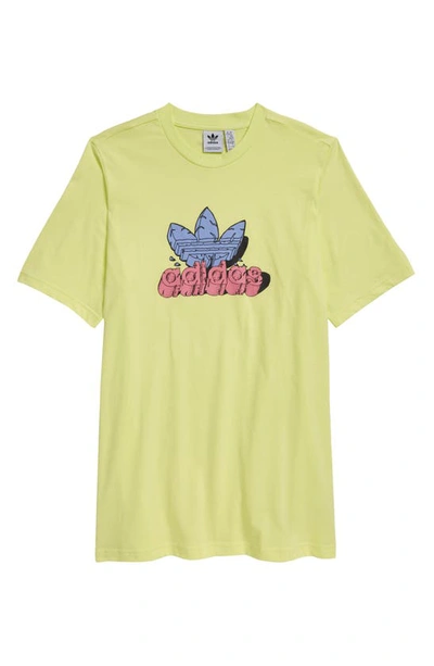 Adidas Originals Kids' Funny Stone Graphic Tee In Pulse Yellow/ Light Purple