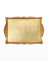 Vietri Florentine Wooden Accessories Gold Handled Small Rectangular Tray