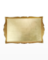 Vietri Florentine Wooden Accessories Gold Handled Small Rectangular Tray