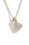 Baublebar Karrigan Pave Heart & Initial Pendant Necklace, 19-22 In Gold L